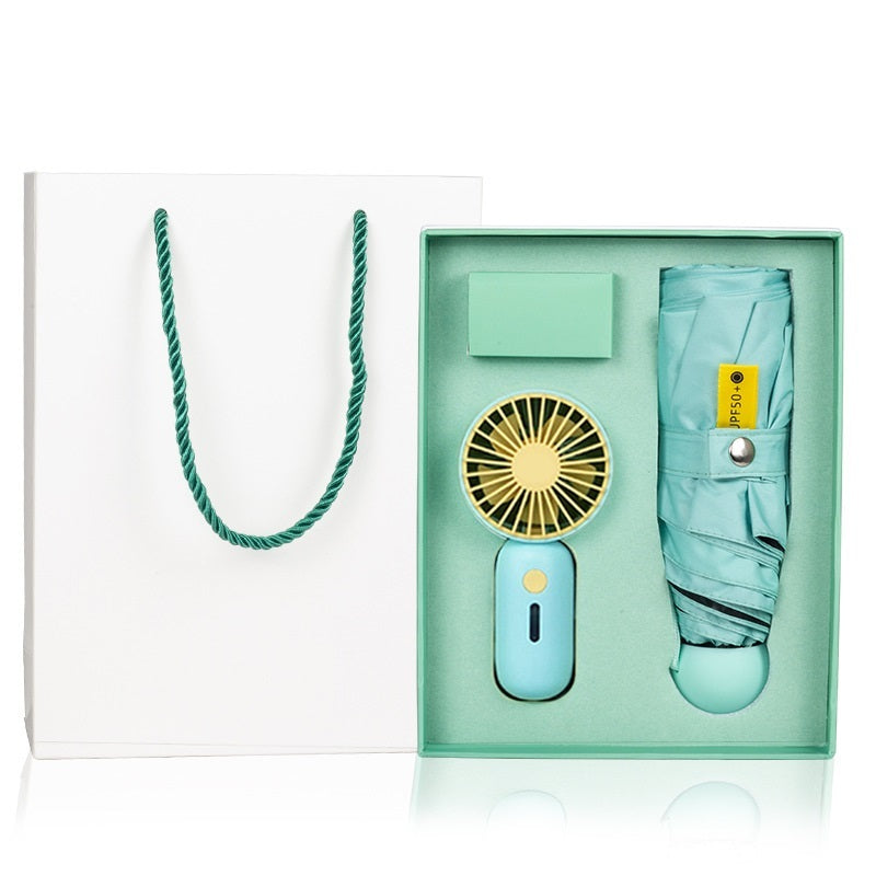 Small Umbrella Fan Gift Set