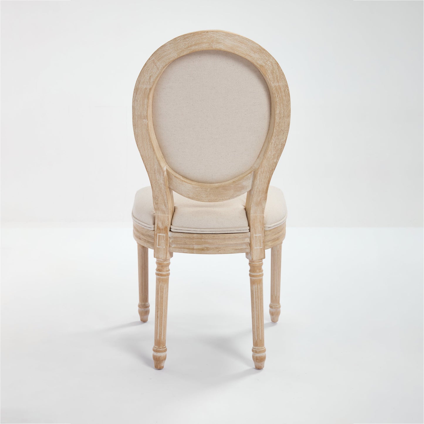 French Country Dining Chair with Upholstered Round Back Set