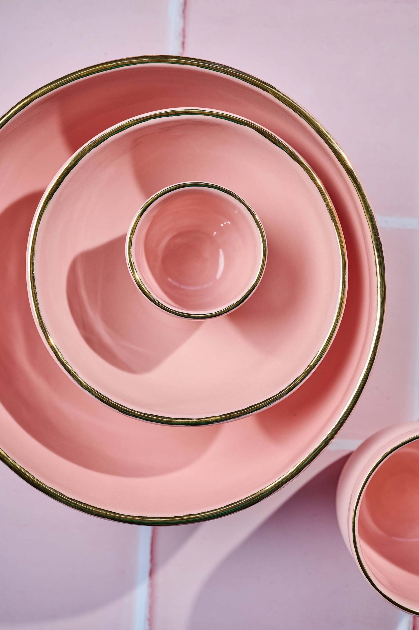 Powder Pink w/ Gold Rim - Porcelain Espresso Cup