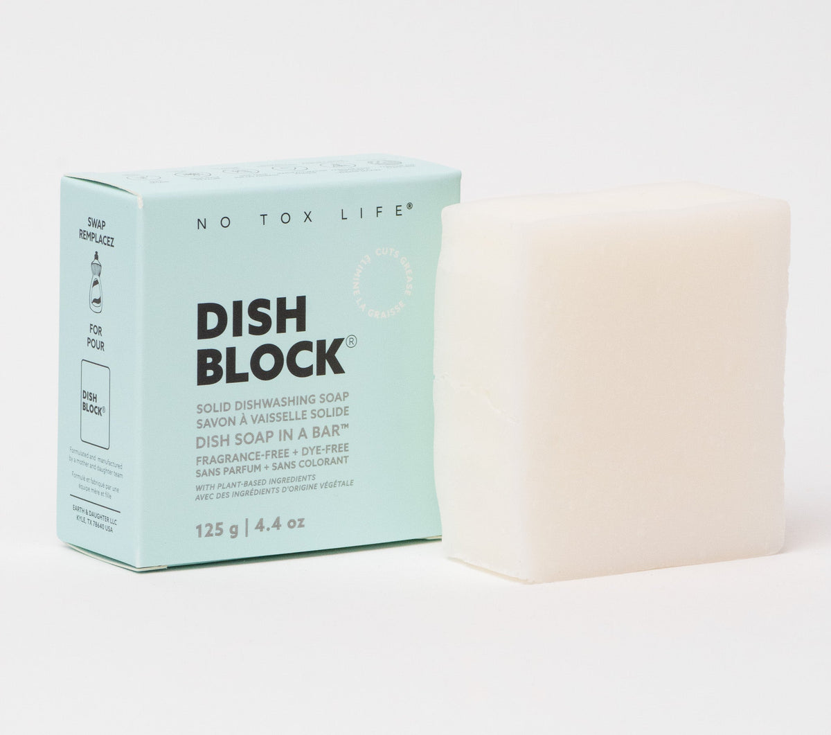 DISH BLOCK® solid dish soap - 4.4 oz (125g) bar - Fragrance Free