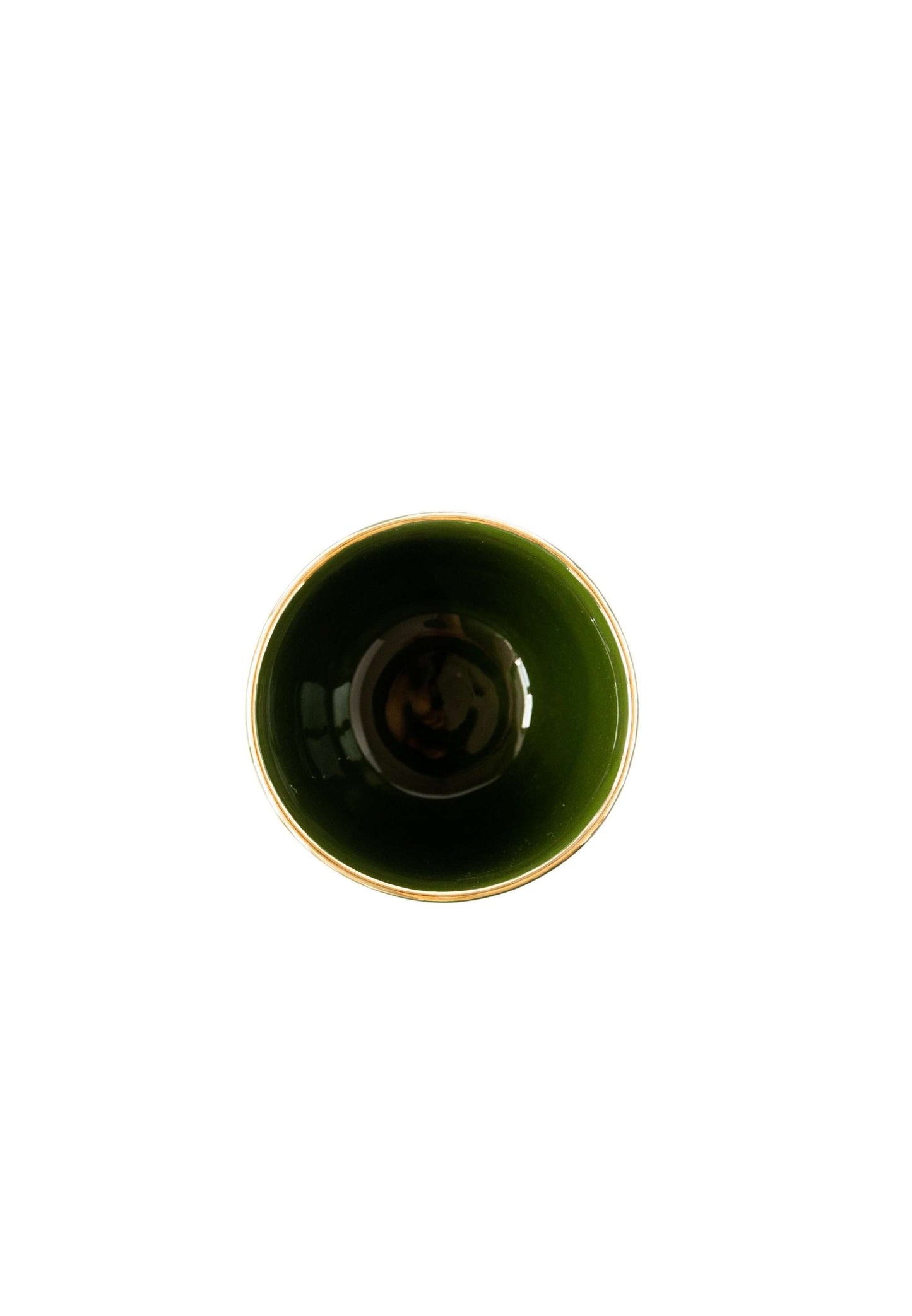 Green w/ Gold Rim - Porcelain Coffee Cup