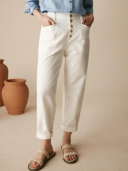 HEIDI Simple Button Fly Trousers