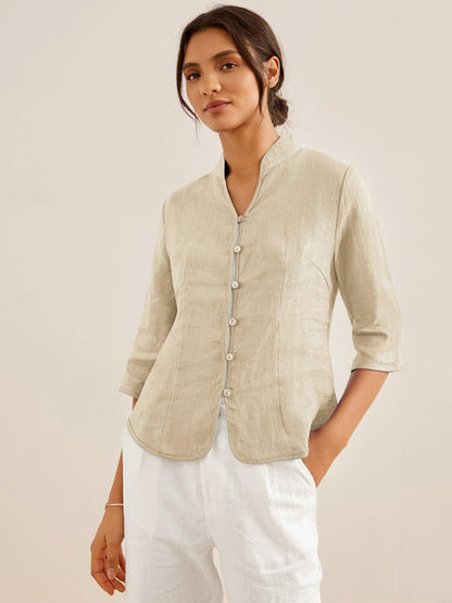 AMELIA Hand Button Fitted Jacket