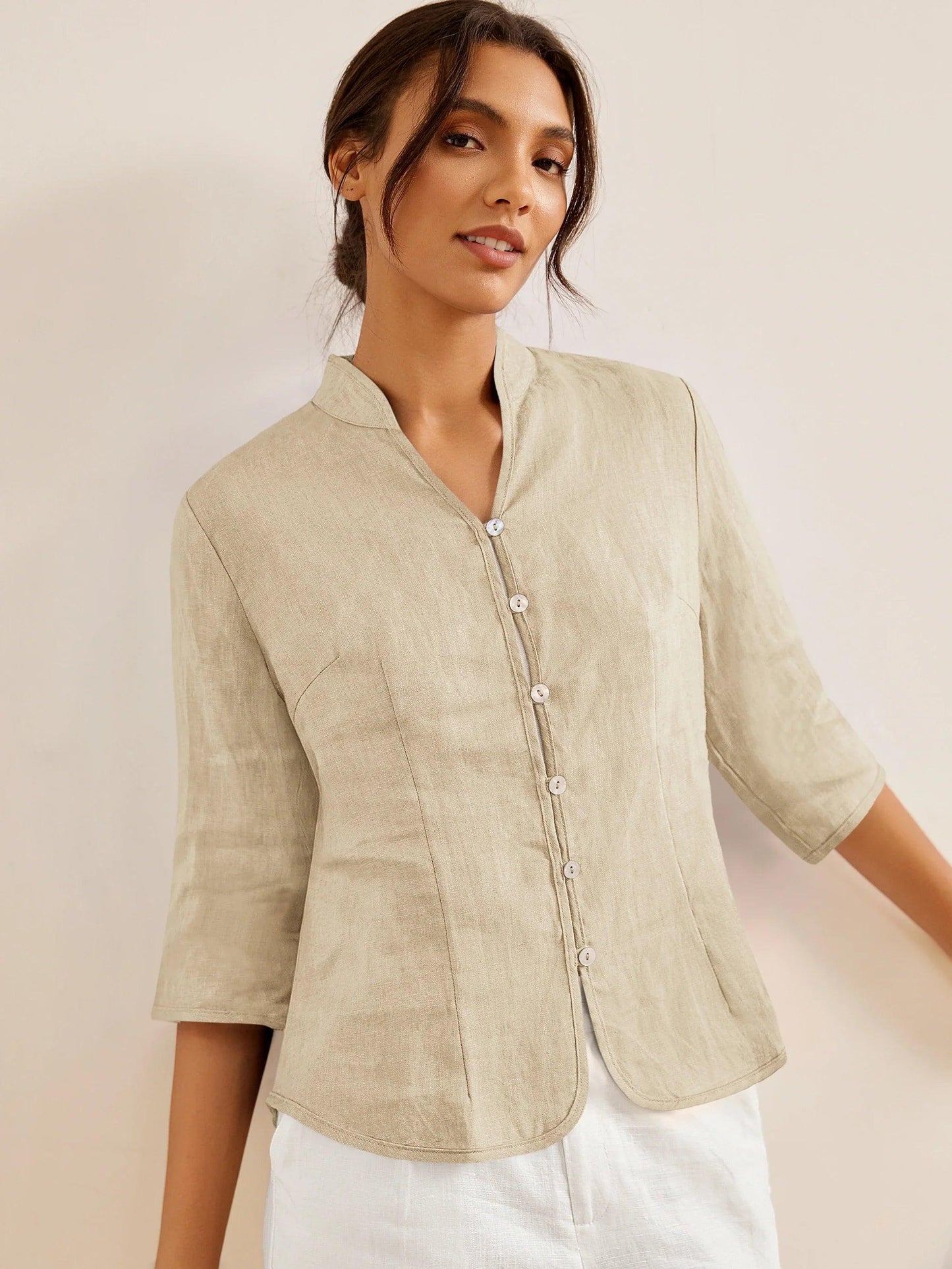 AMELIA Hand Button Fitted Jacket
