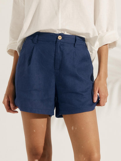 ELLEN Pleated Linen Shorts