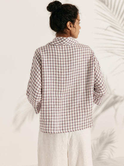 TRISTAN Dropped Collar Long-Sleeve Top