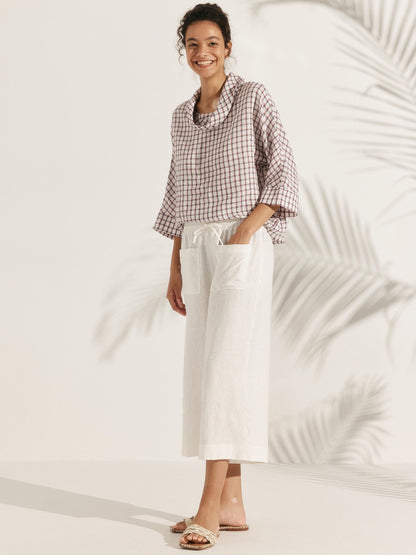 TRISTAN Dropped Collar Long-Sleeve Top