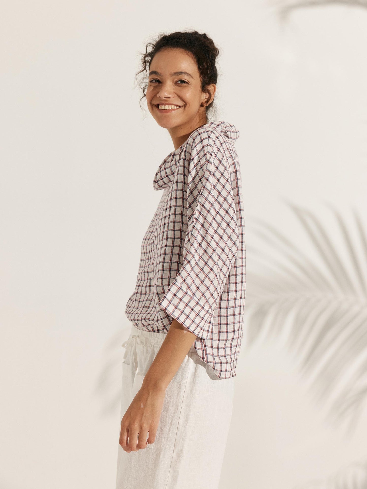 TRISTAN Dropped Collar Long-Sleeve Top