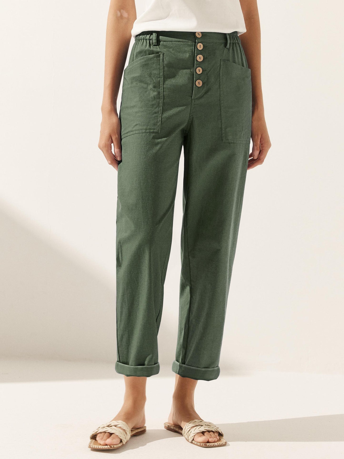 HEIDI Simple Button Fly Trousers