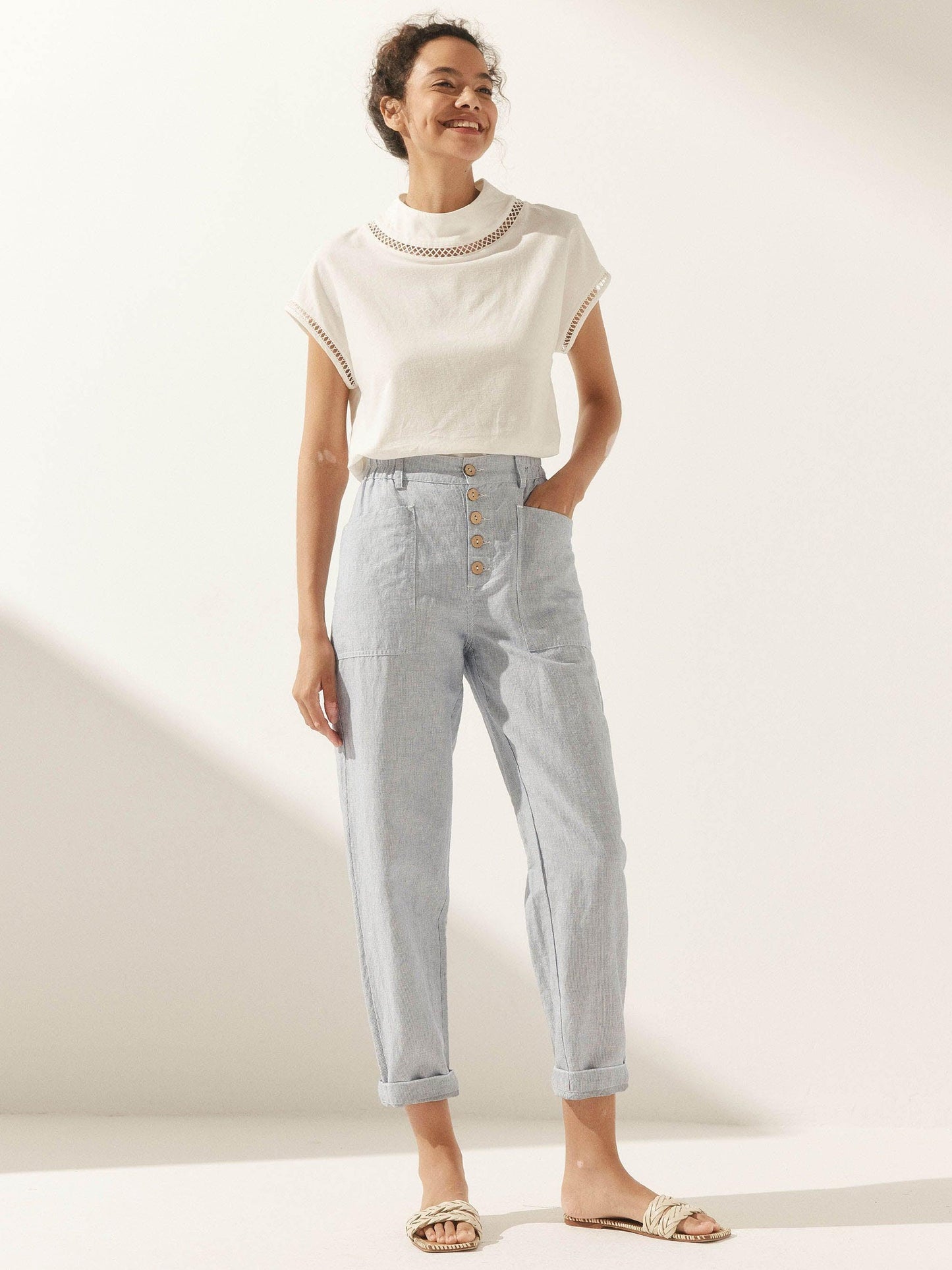 HEIDI Simple Button Fly Trousers
