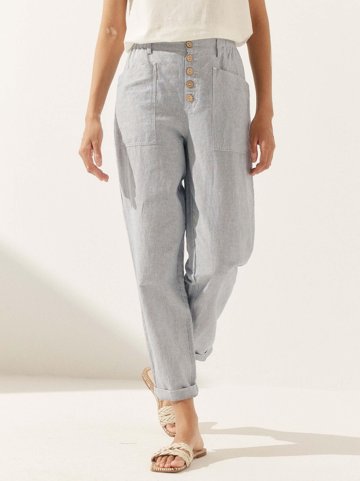 HEIDI Simple Button Fly Trousers
