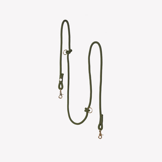'Moss Green' - Hands Free Braided Leash