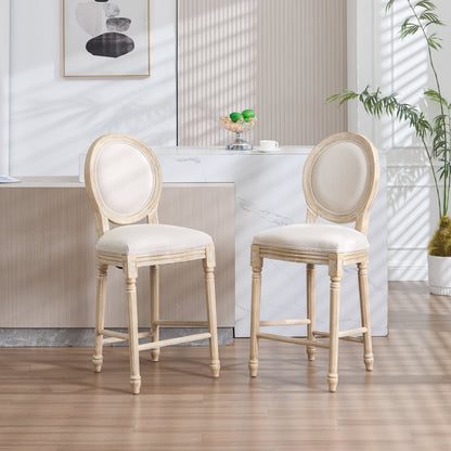 French Country Flower 26'' Bar Height with Upholstered Round Back Set
