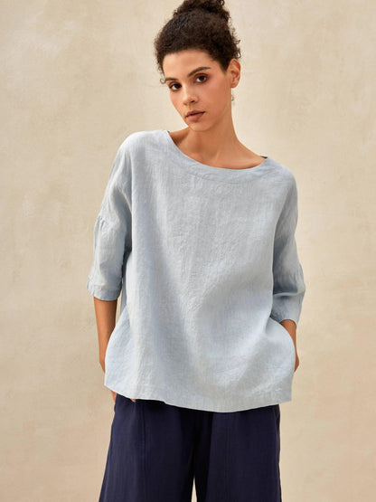 AURORA Boatneck 3/4 Length Sleeve Top