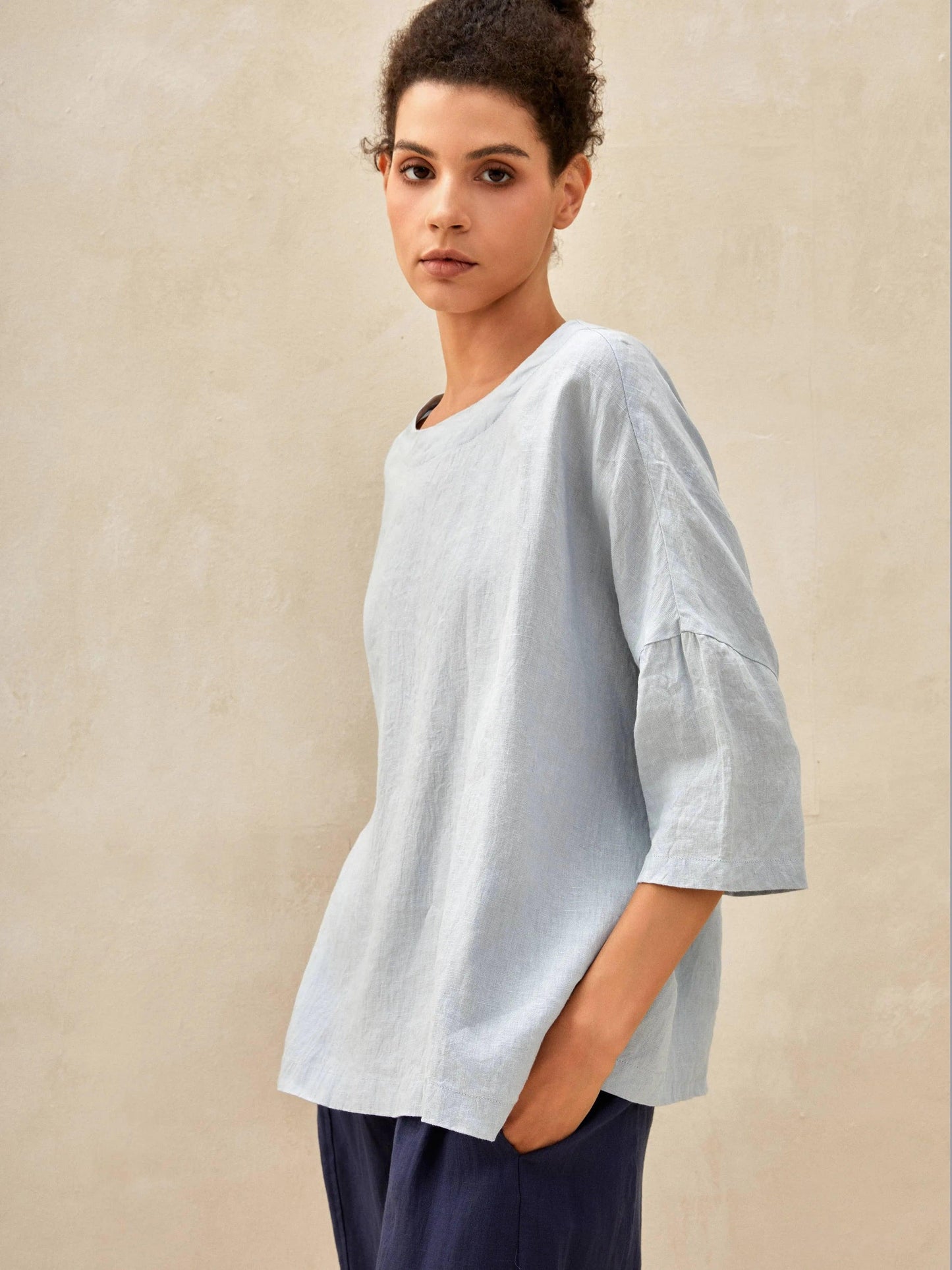 AURORA Boatneck 3/4 Length Sleeve Top