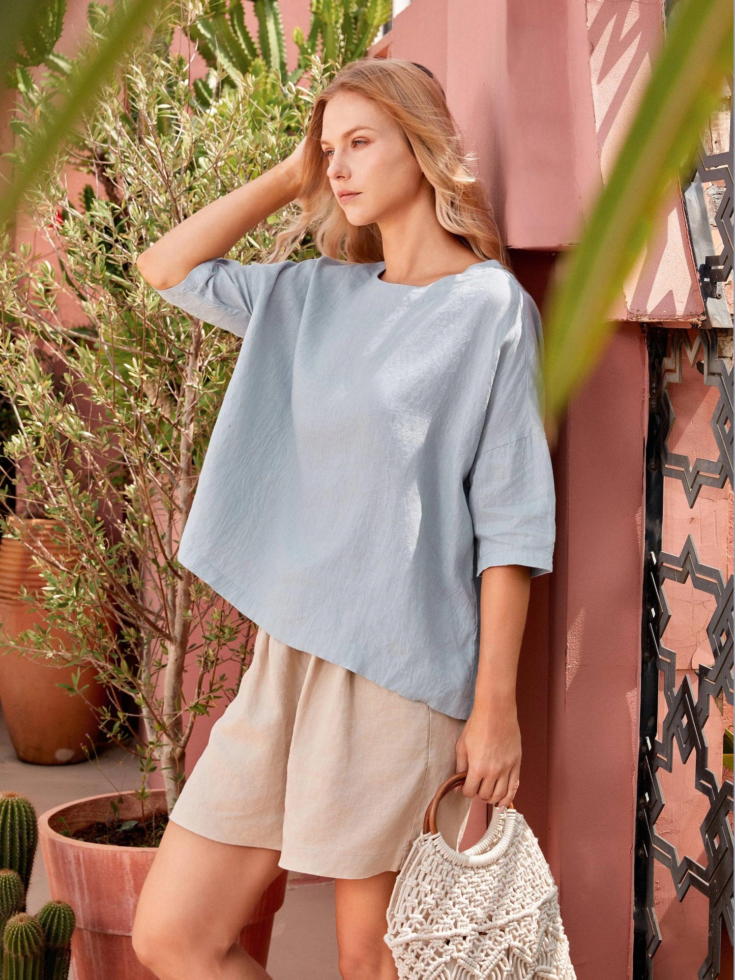 AURORA Boatneck 3/4 Length Sleeve Top