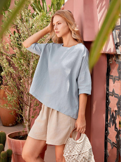 AURORA Boatneck 3/4 Length Sleeve Top