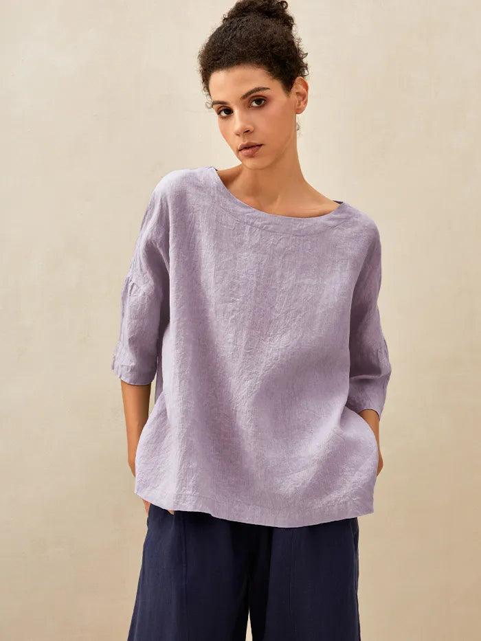 AURORA Boatneck 3/4 Length Sleeve Top