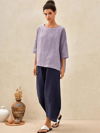 AURORA Boatneck 3/4 Length Sleeve Top