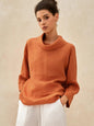TRISTAN Dropped Collar Long-Sleeve Top