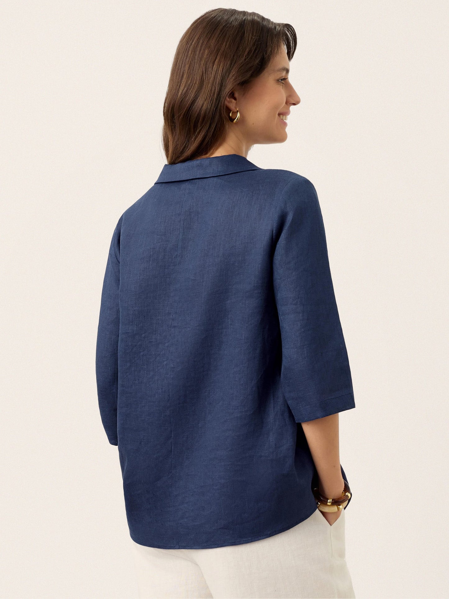 OTTILIE Asymmetric Collar Inverted Pleat Top