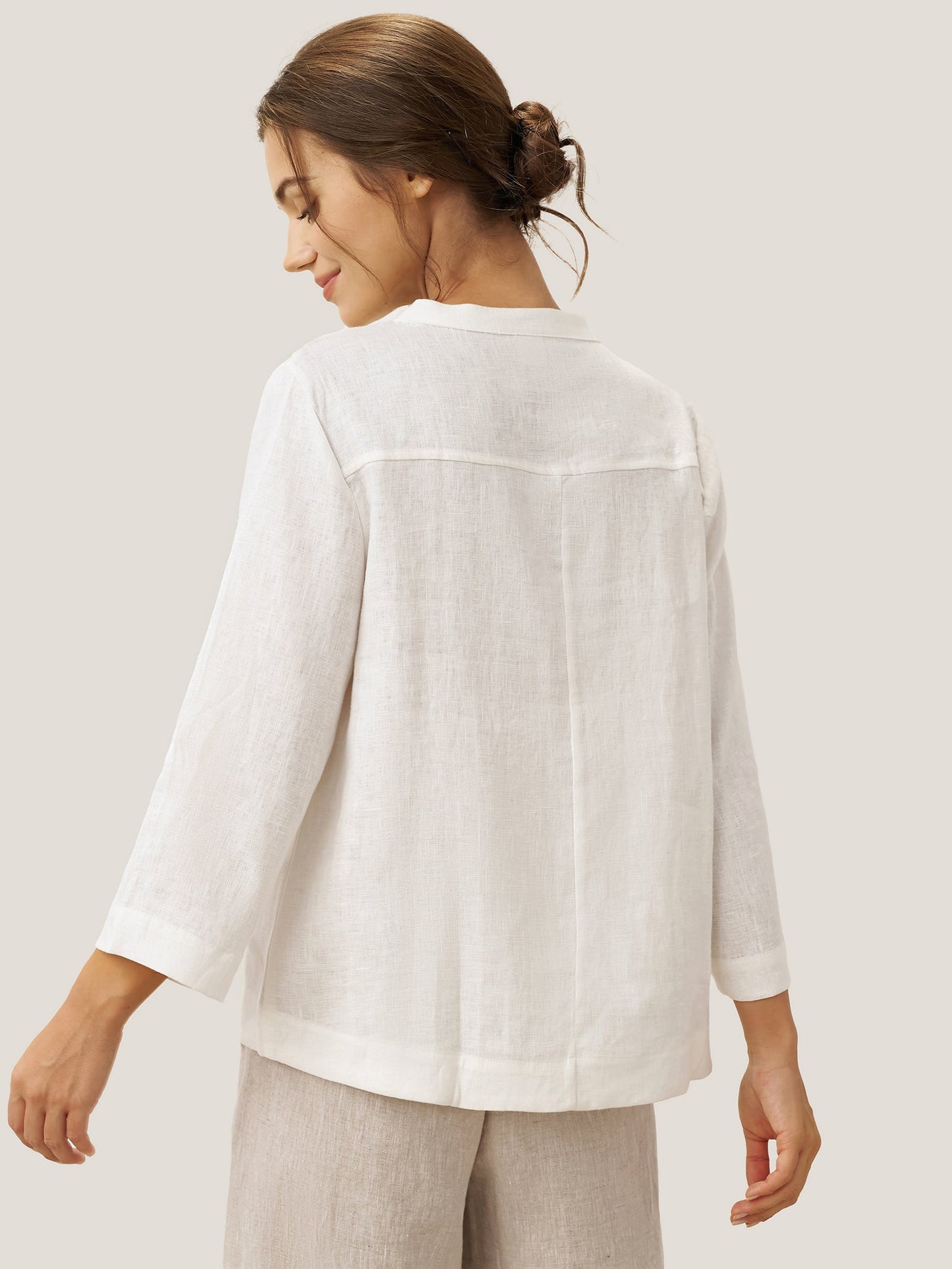 JOLYNE Deep V-Neck Pullover with Button-Trim