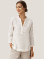 JOLYNE Deep V-Neck Pullover with Button-Trim