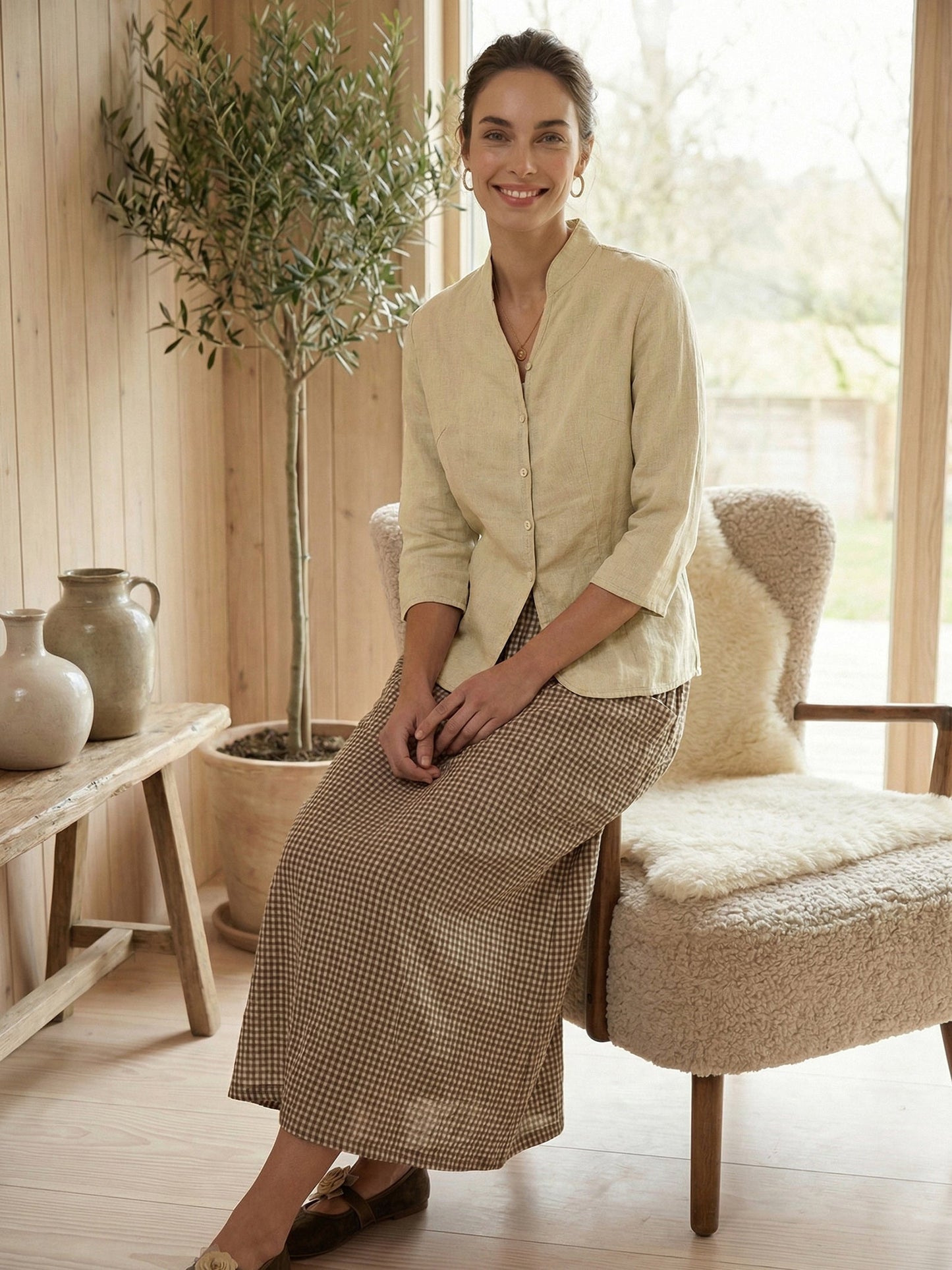 AMELIA Hand Button Fitted Jacket