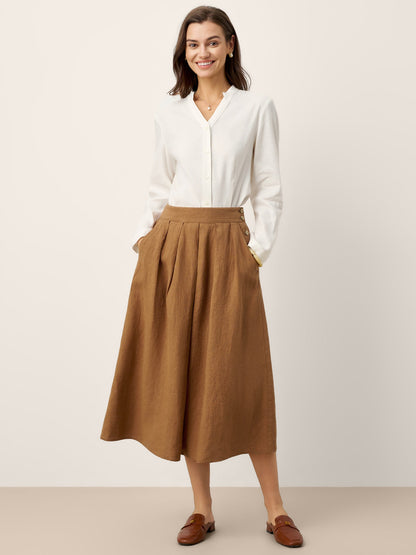 LILITH Pleated Side Button Skirt