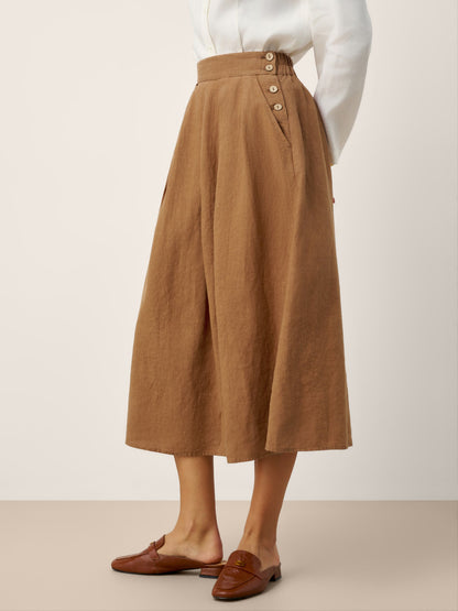 LILITH Pleated Side Button Skirt