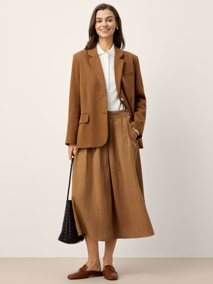 LILITH Pleated Side Button Skirt