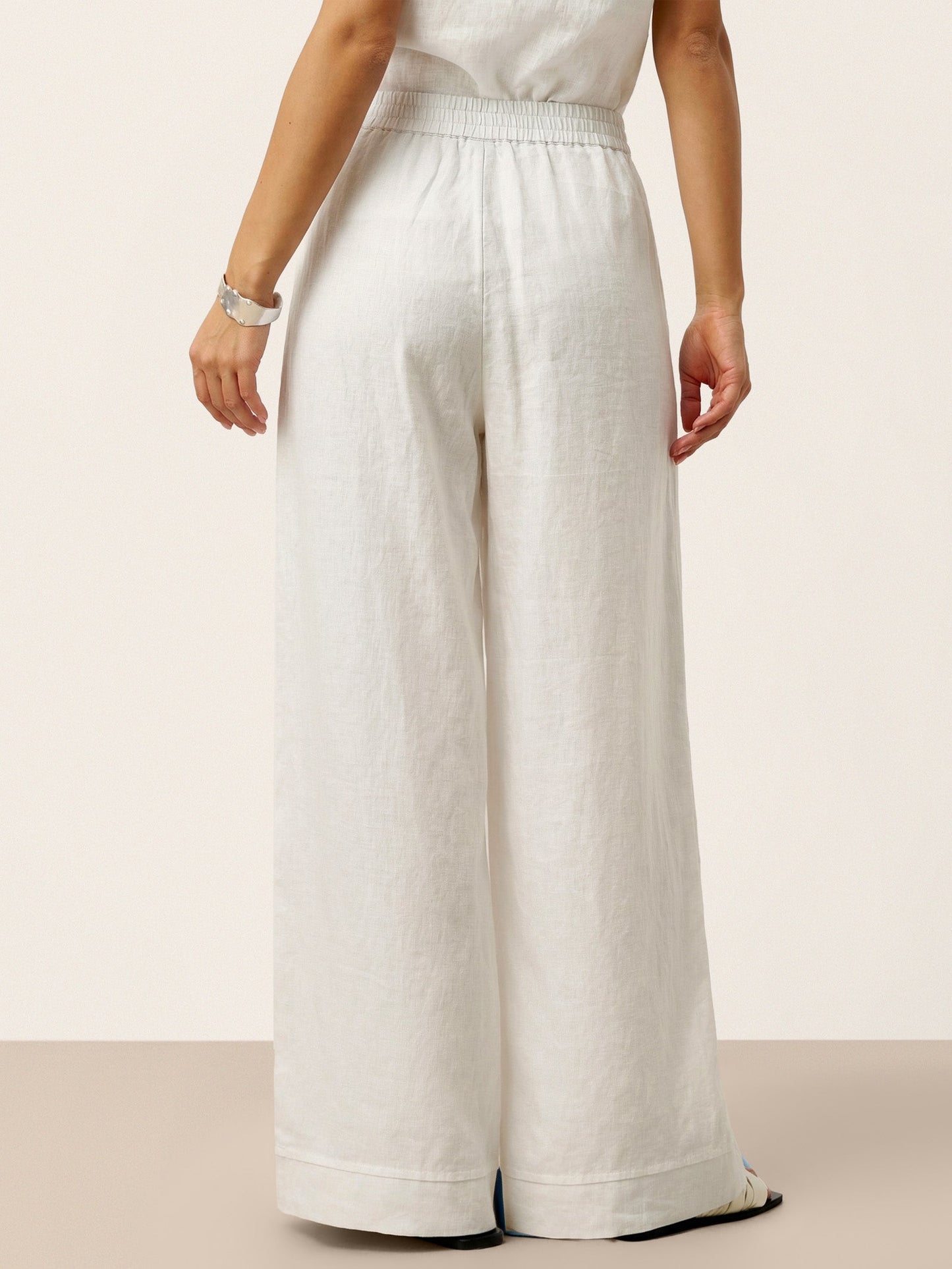 VERIDIANA Sculpted Pleat Elasticated Back Relaxed Pants