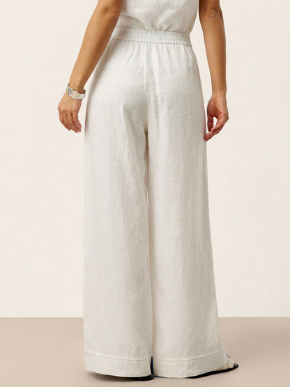 VERIDIANA Sculpted Pleat Elasticated Back Relaxed Pants