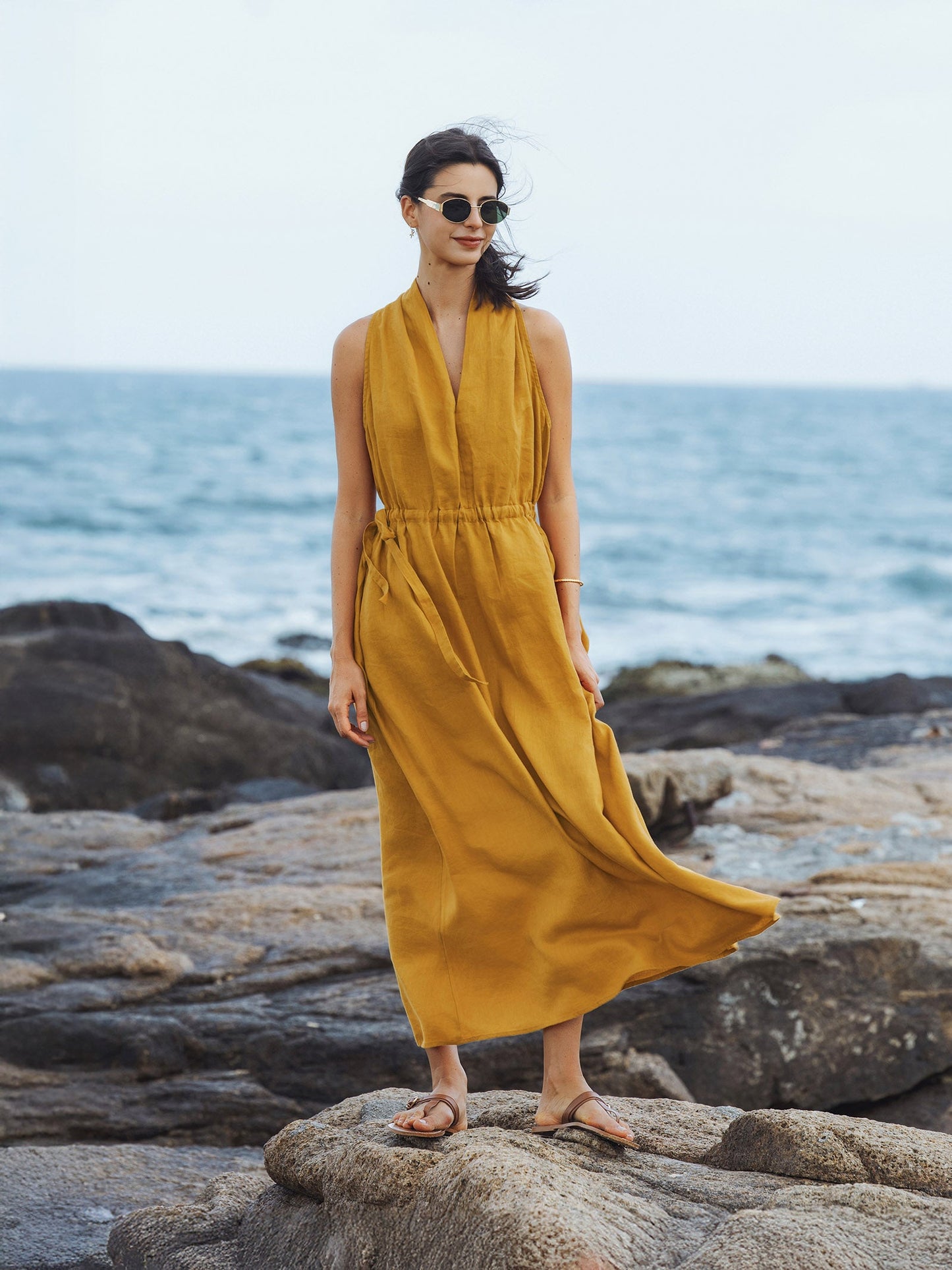 BETH V-Neck Halter Maxi Dress