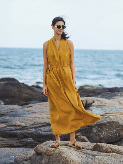 BETH V-Neck Halter Maxi Dress