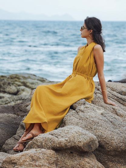 BETH V-Neck Halter Maxi Dress