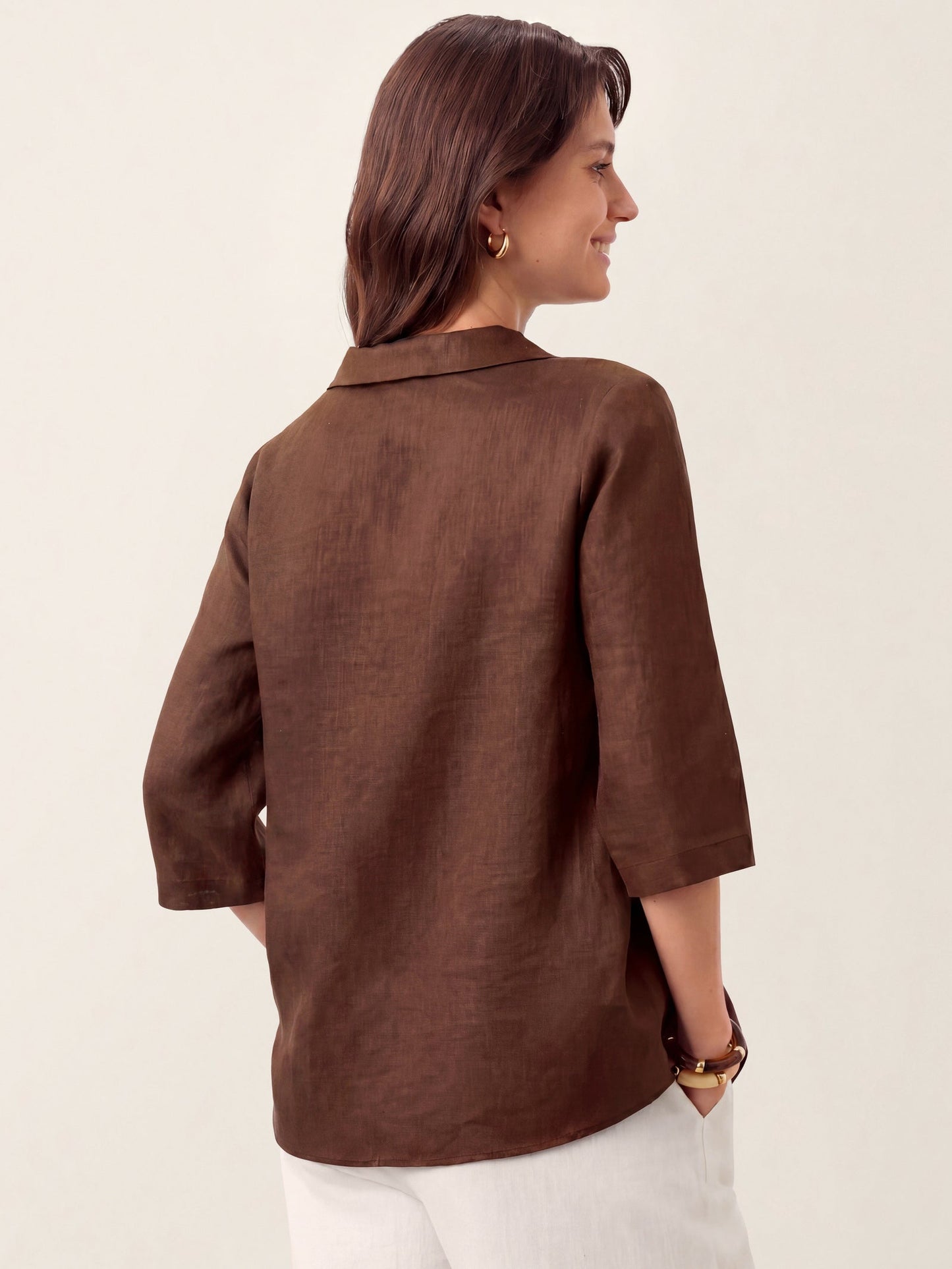 OTTILIE Asymmetric Collar Inverted Pleat Top