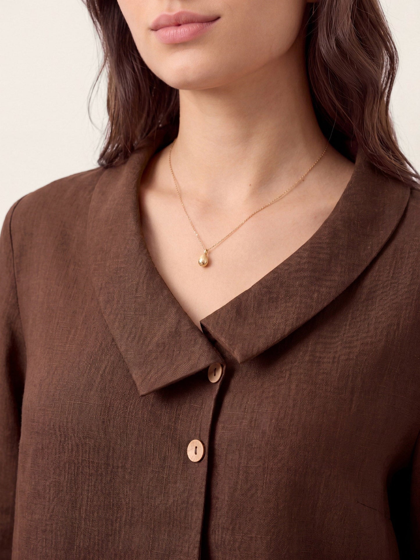 OTTILIE Asymmetric Collar Inverted Pleat Top