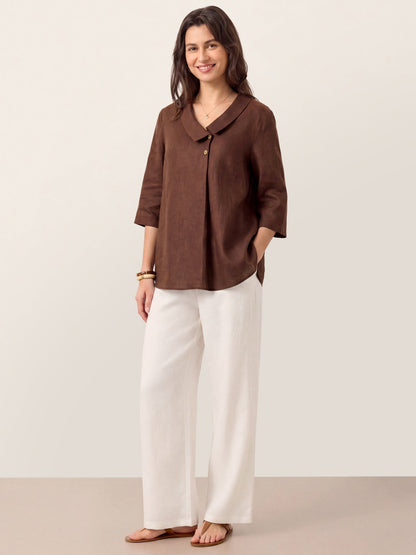 OTTILIE Asymmetric Collar Inverted Pleat Top