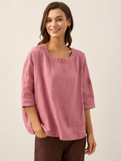 AURORA Boatneck 3/4 Length Sleeve Top