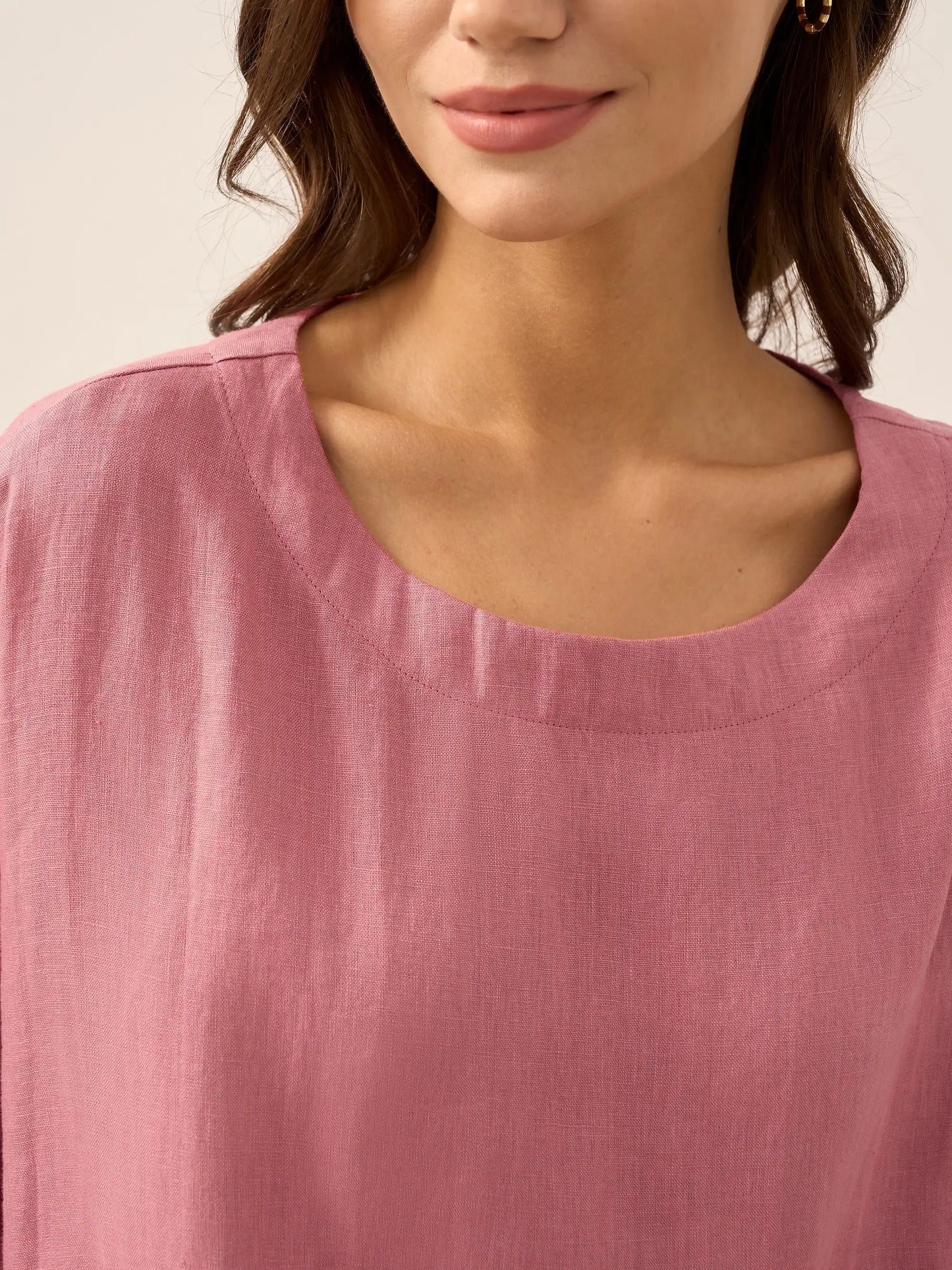 AURORA Boatneck 3/4 Length Sleeve Top