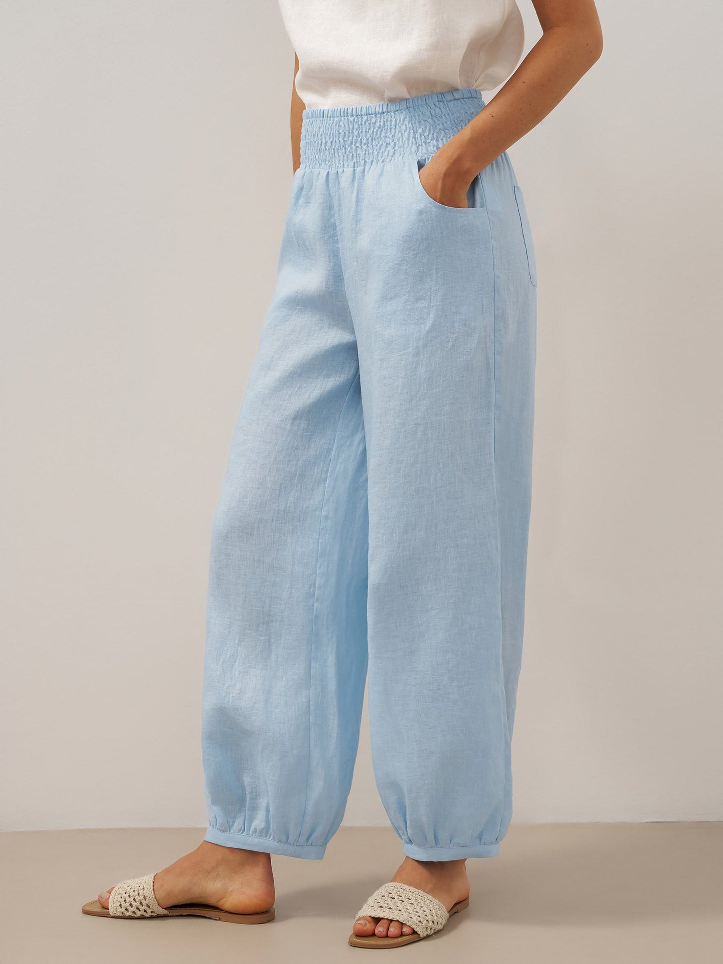 TALIA Broad Elastic Waistband Pants