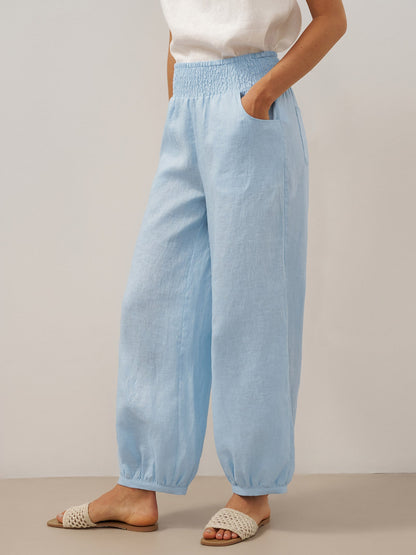 TALIA Broad Elastic Waistband Pants