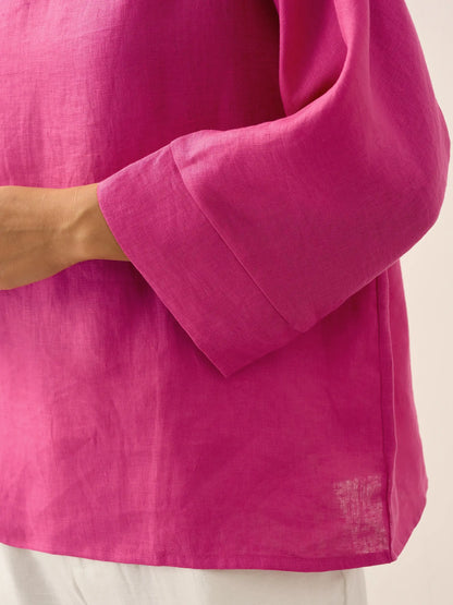 TRISTAN Dropped Collar Long-Sleeve Top