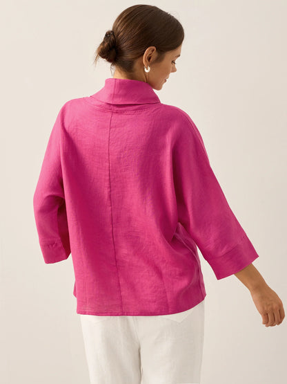 TRISTAN Dropped Collar Long-Sleeve Top