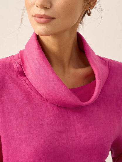 TRISTAN Dropped Collar Long-Sleeve Top