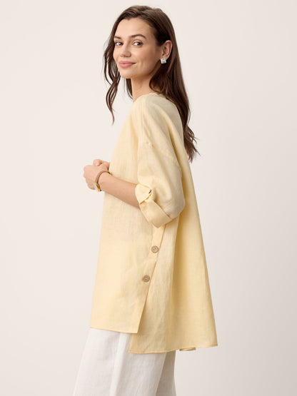 DAPHNEA Curved-Hem Oversized Top