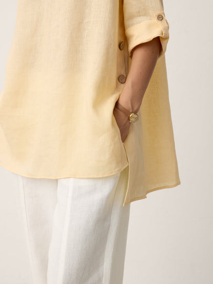 DAPHNEA Curved-Hem Oversized Top