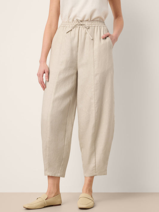 LANEY Drawstring Waist Tapered Cropped Pants