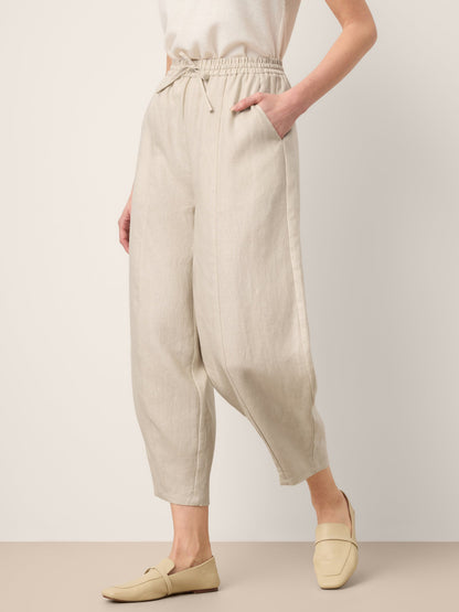 LANEY Drawstring Waist Tapered Cropped Pants